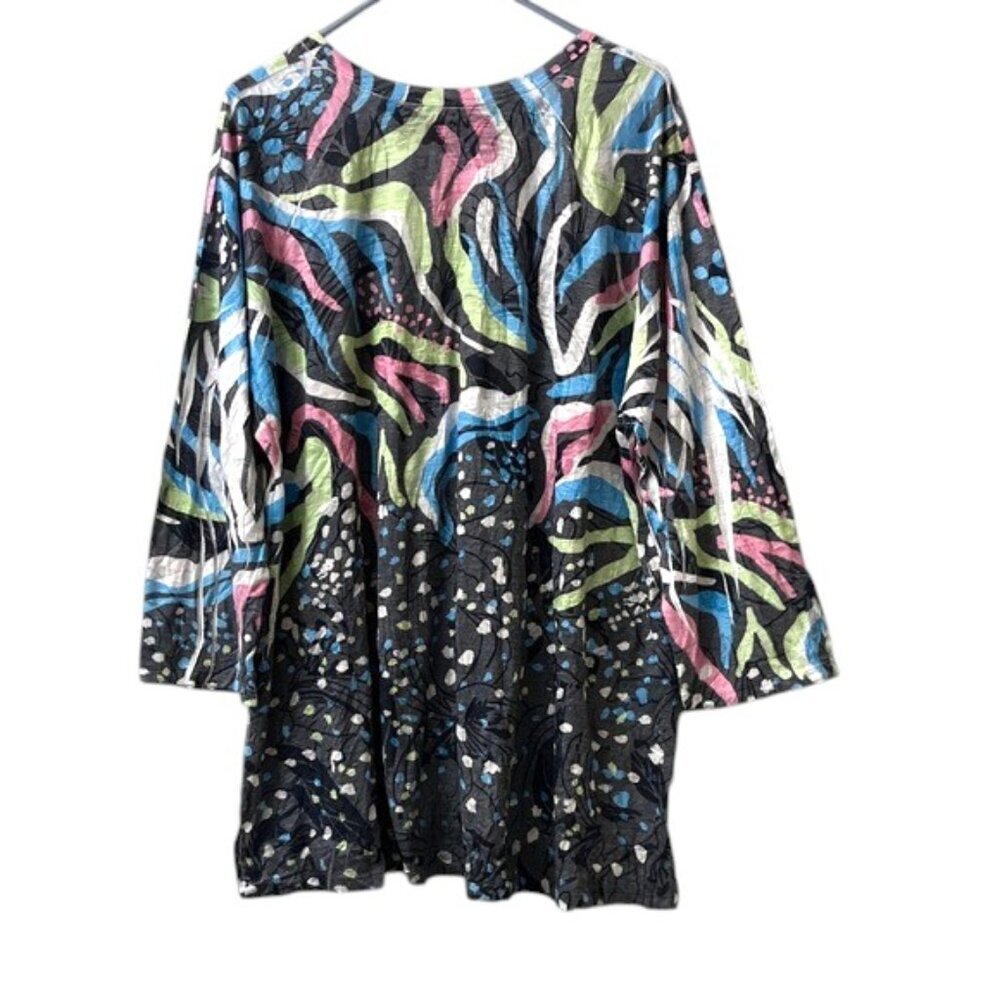 Jess & Jane Multicolor Abstract Printed Tunic Size 1X - Picture 5 of 9